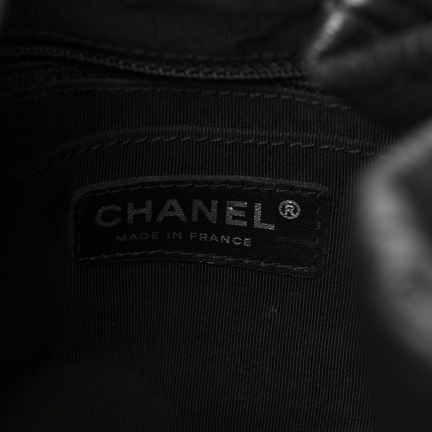 Deerskin Chevron Small CC Chain Bucket Drawstring Bag Black