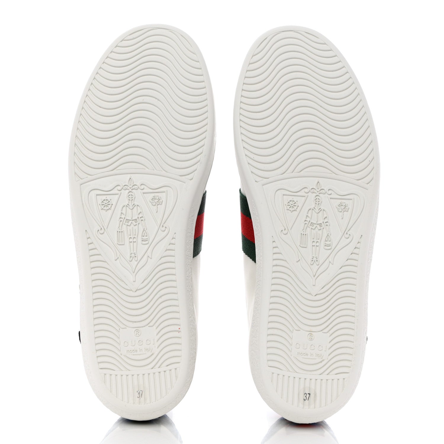 Gucci Calfskin Web Floral Embroidered Womens Ace Sneakers 37 White 5 of 11