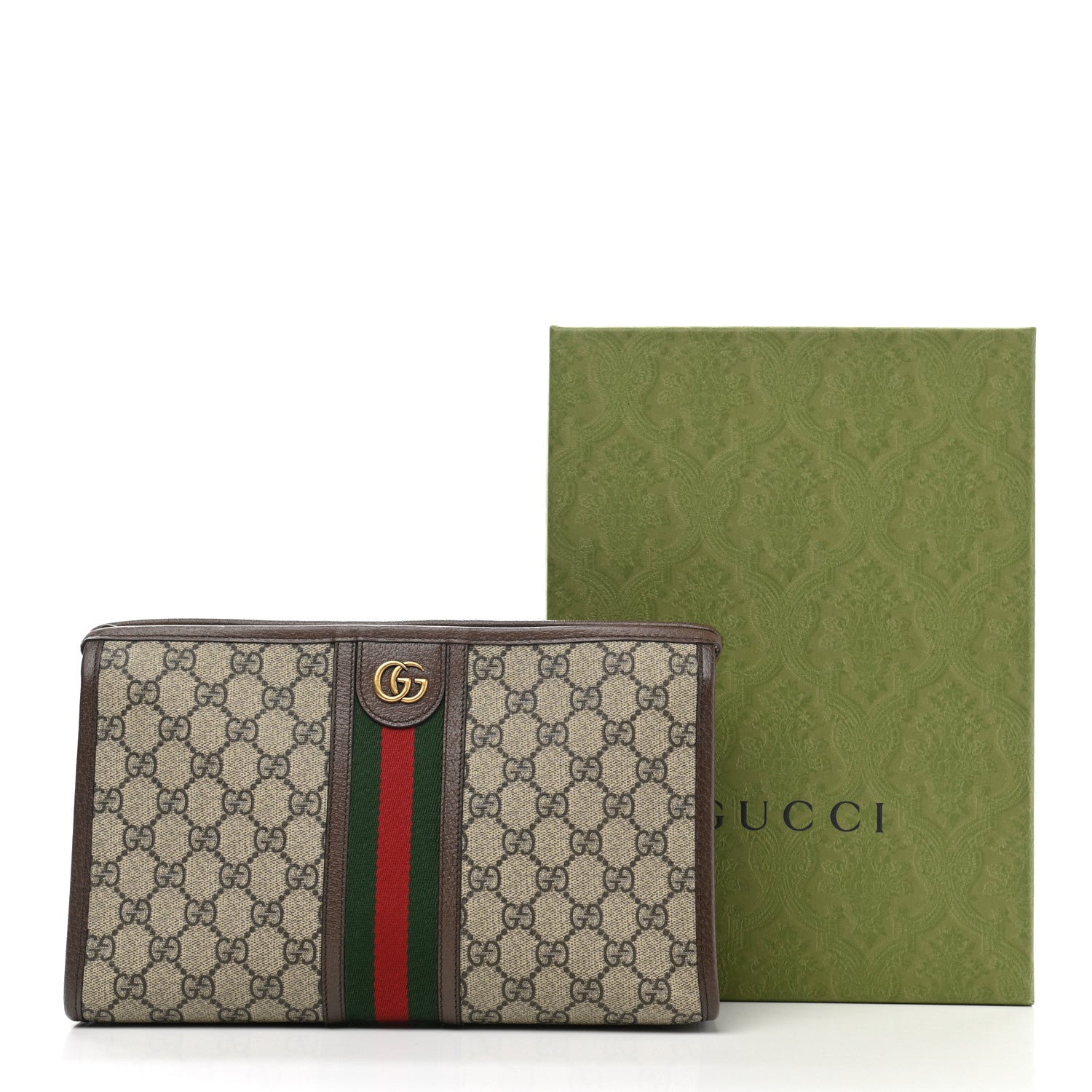 Gucci GG Supreme Monogram Web Toiletry Case Brown 8 of 8