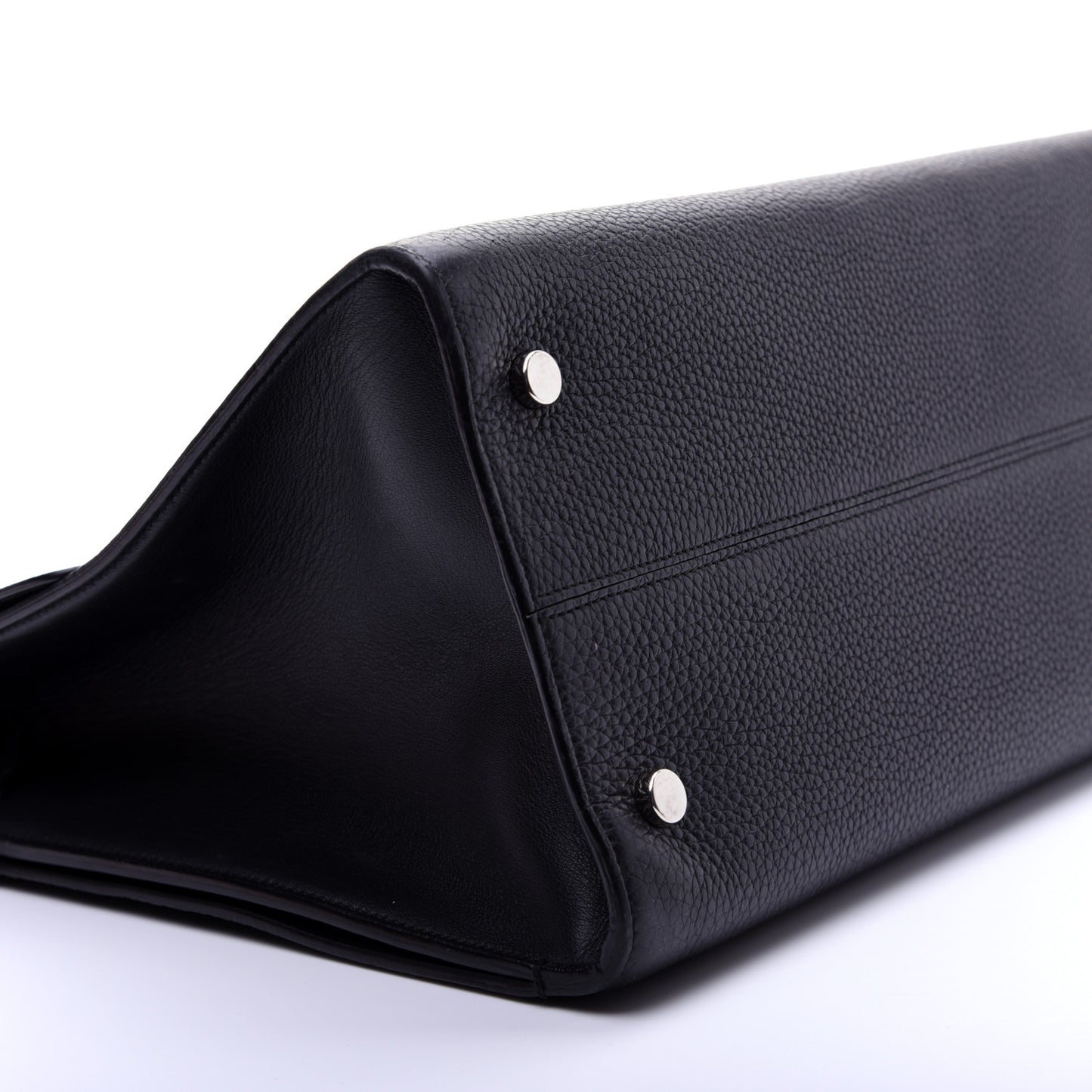 Grained Calfskin Large Diorever Flap Black