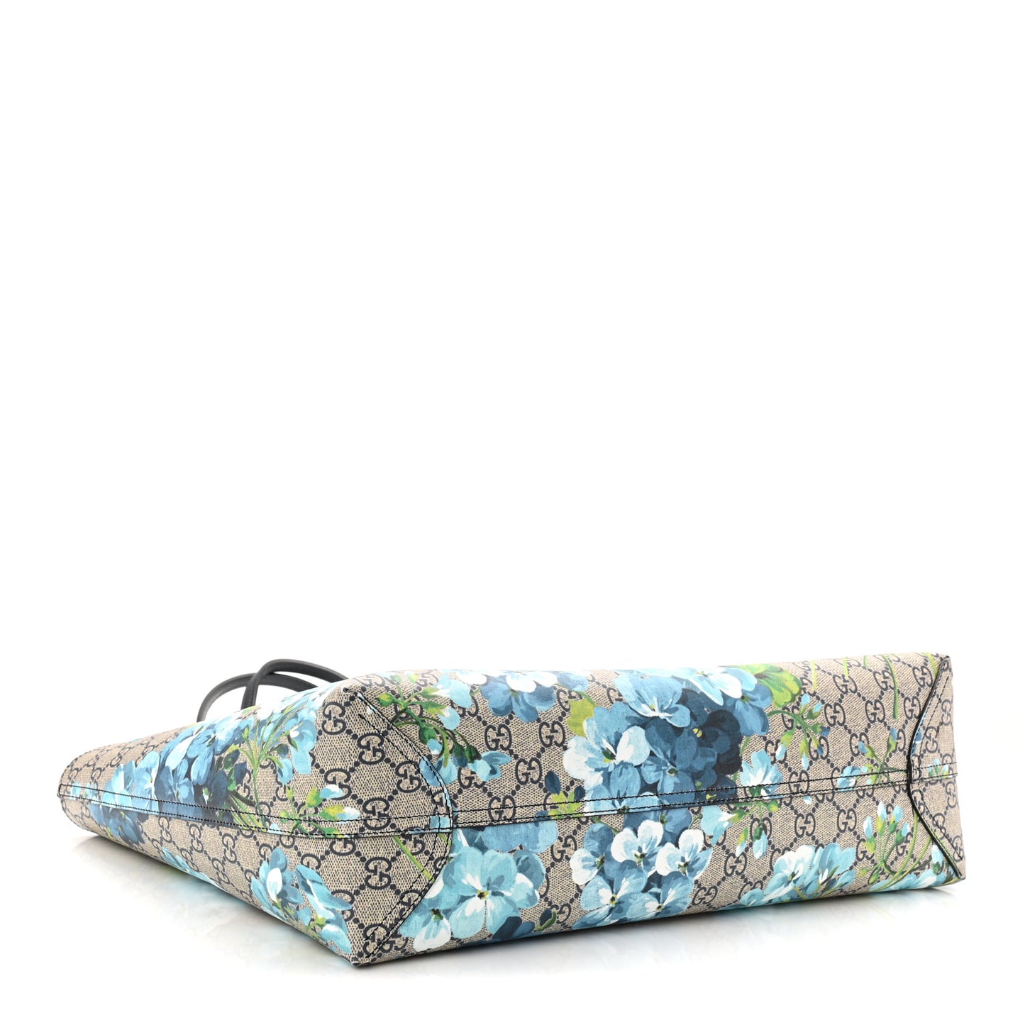 GG Supreme Monogram Blooms Medium Reversible Tote Beige Blue Navy