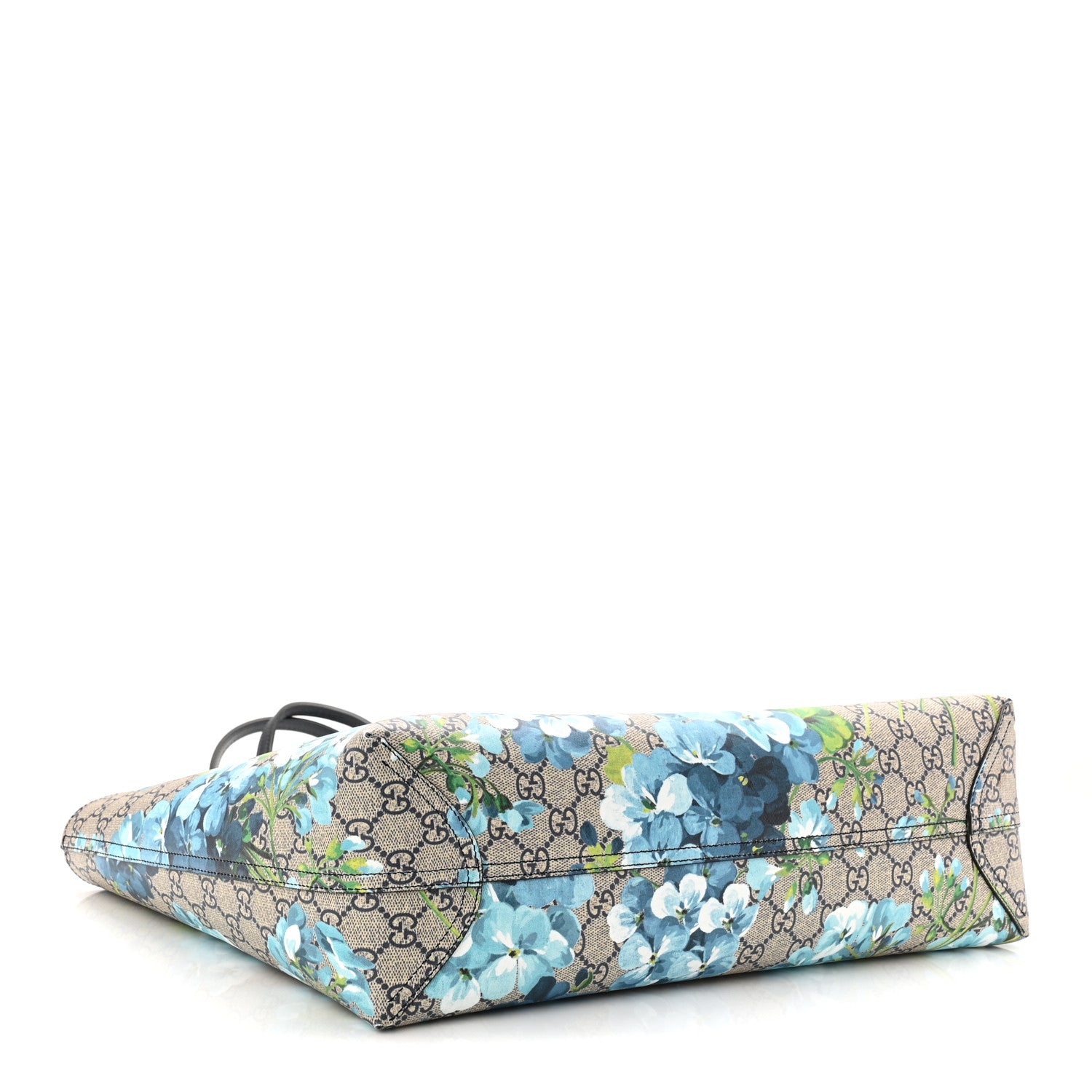 Gucci GG Supreme Monogram Blooms Medium Reversible Tote Beige Blue Navy 6 of 16