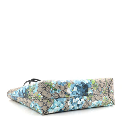 Gucci GG Supreme Monogram Blooms Medium Reversible Tote Beige Blue Navy 6 of 16