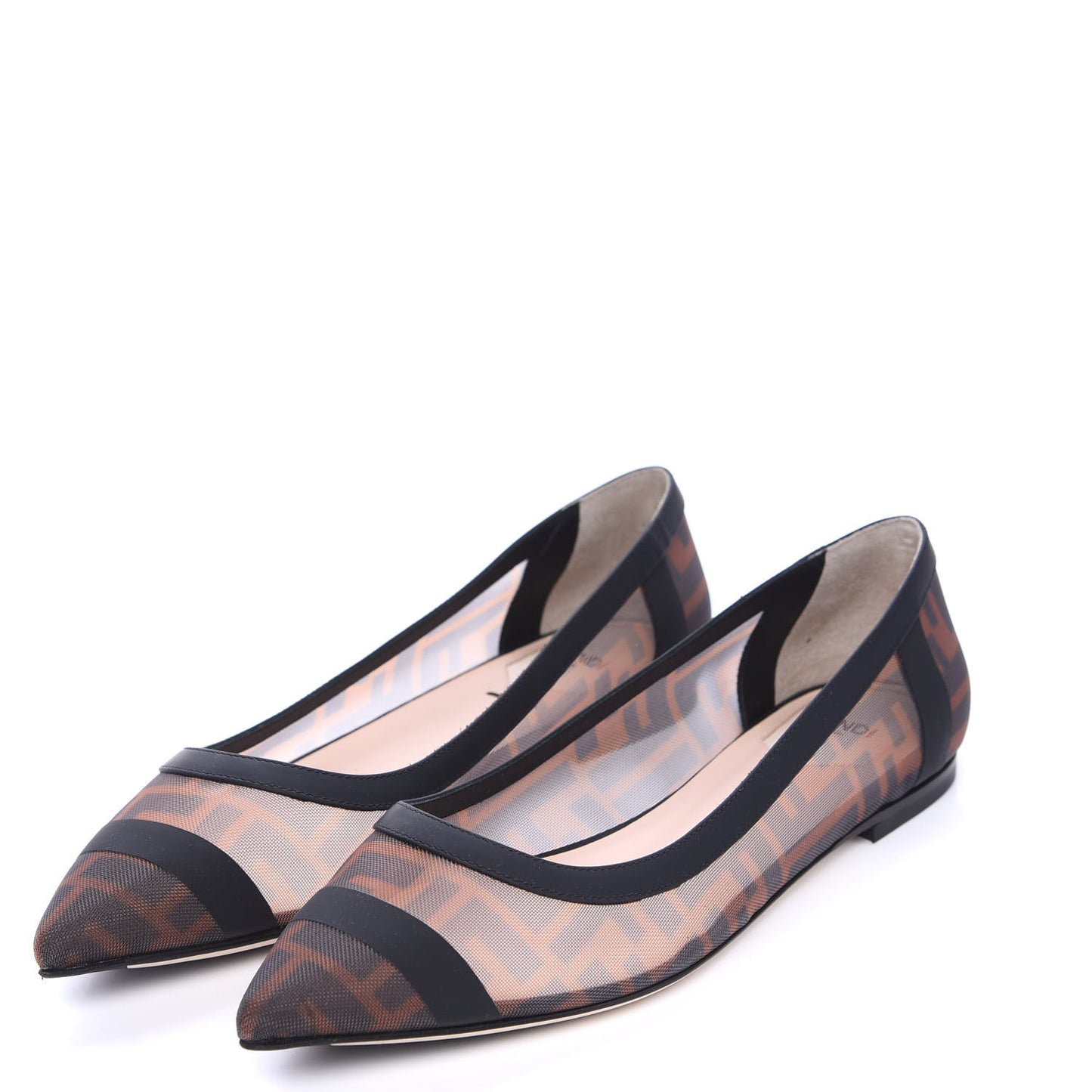 Mesh FF Skimmer Ballerina Flats 39 Tobacco Moro Black