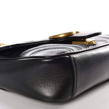 Gucci Calfskin Matelasse Mini GG Marmont Shoulder Bag Black 5 of 9
