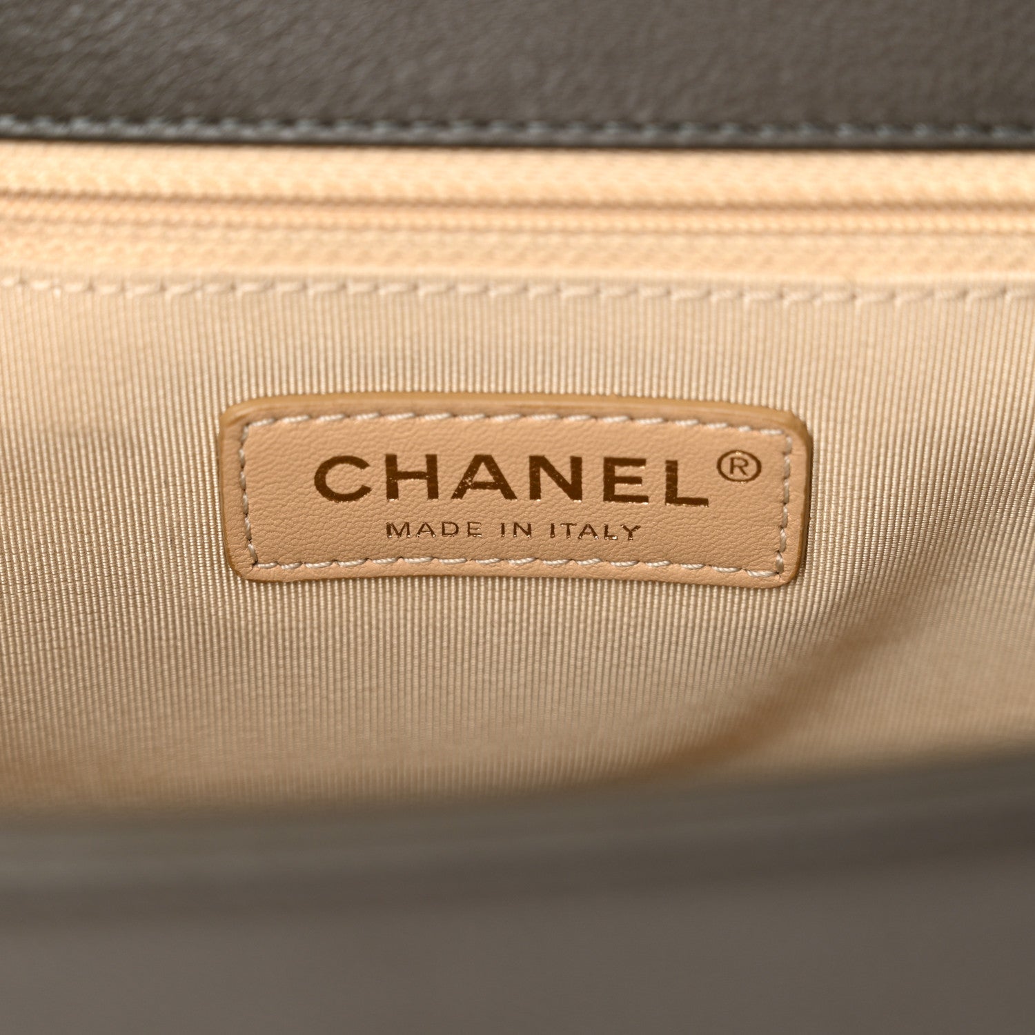 Chanel Grained Calfskin Quilted Large Label Click Flap Bag Khaki Khaki 6 of 11