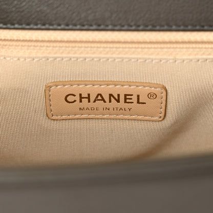 Chanel Grained Calfskin Quilted Large Label Click Flap Bag Khaki Khaki 6 of 11