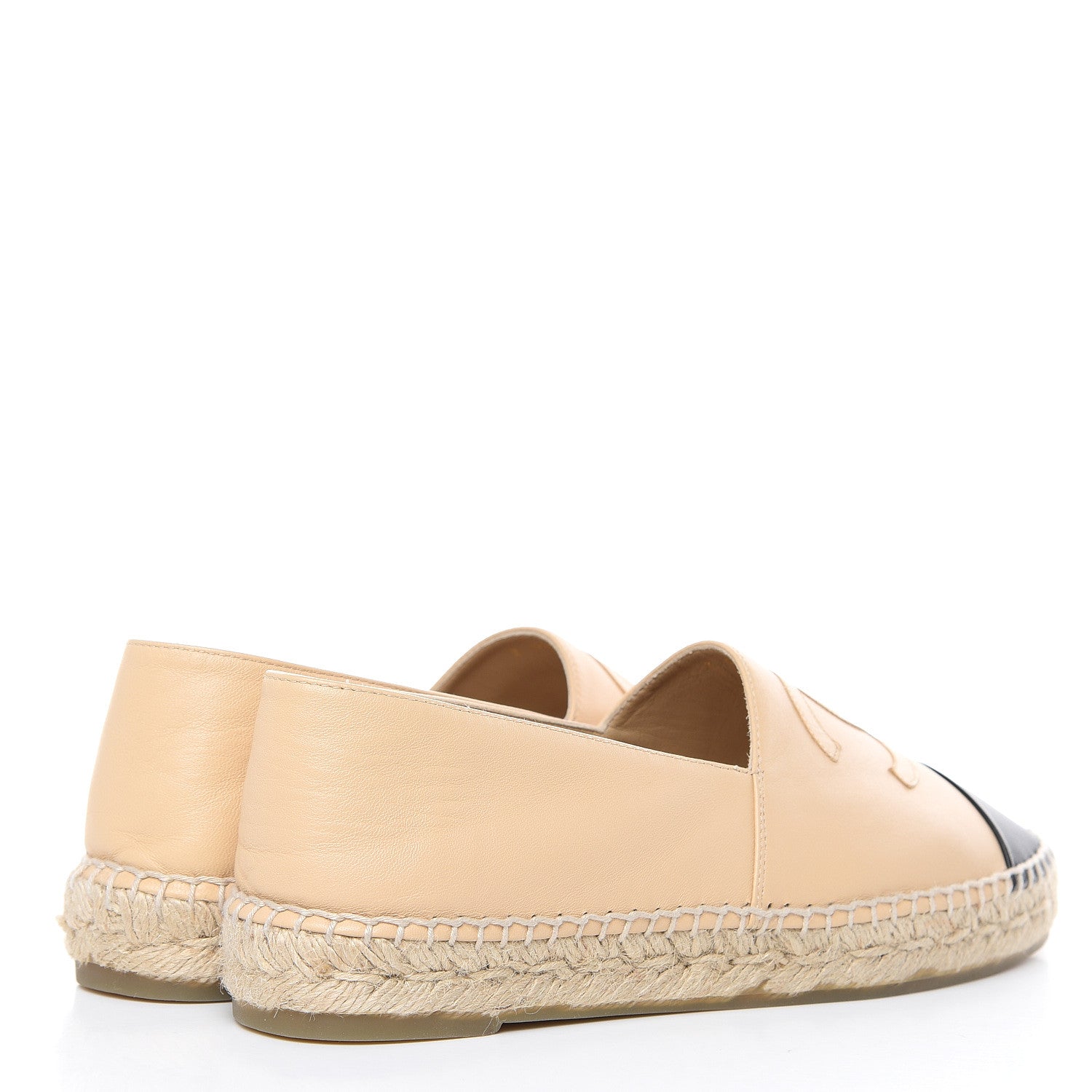 Chanel Lambskin CC Espadrilles 40 Beige Black 4 of 11