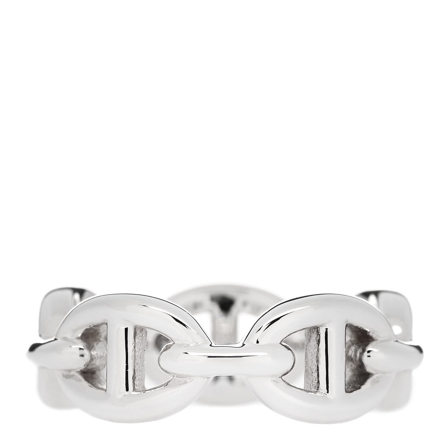 Hermes Sterling Silver PM Chaine d'Ancre Enchainee Band Ring 52 6 3 of 7