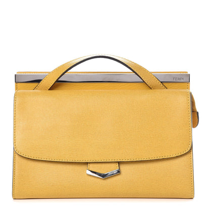 Fendi Vitello Elite Flamingo Mini Demi Jour Shoulder Bag Mustard 1 of 9