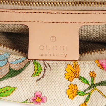 Gucci Canvas Medium Flora Floral Horsebit Chain Hobo White 6 of 8