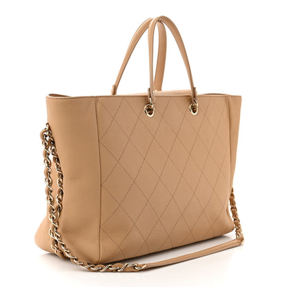 Chanel Bullskin Stitched Medium Shopping Bag Beige 3 of 11