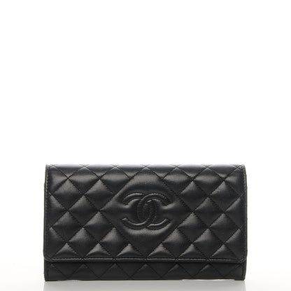 Chanel Lambskin Quilted Large Diamond CC Flap Wallet Black 1 of 9