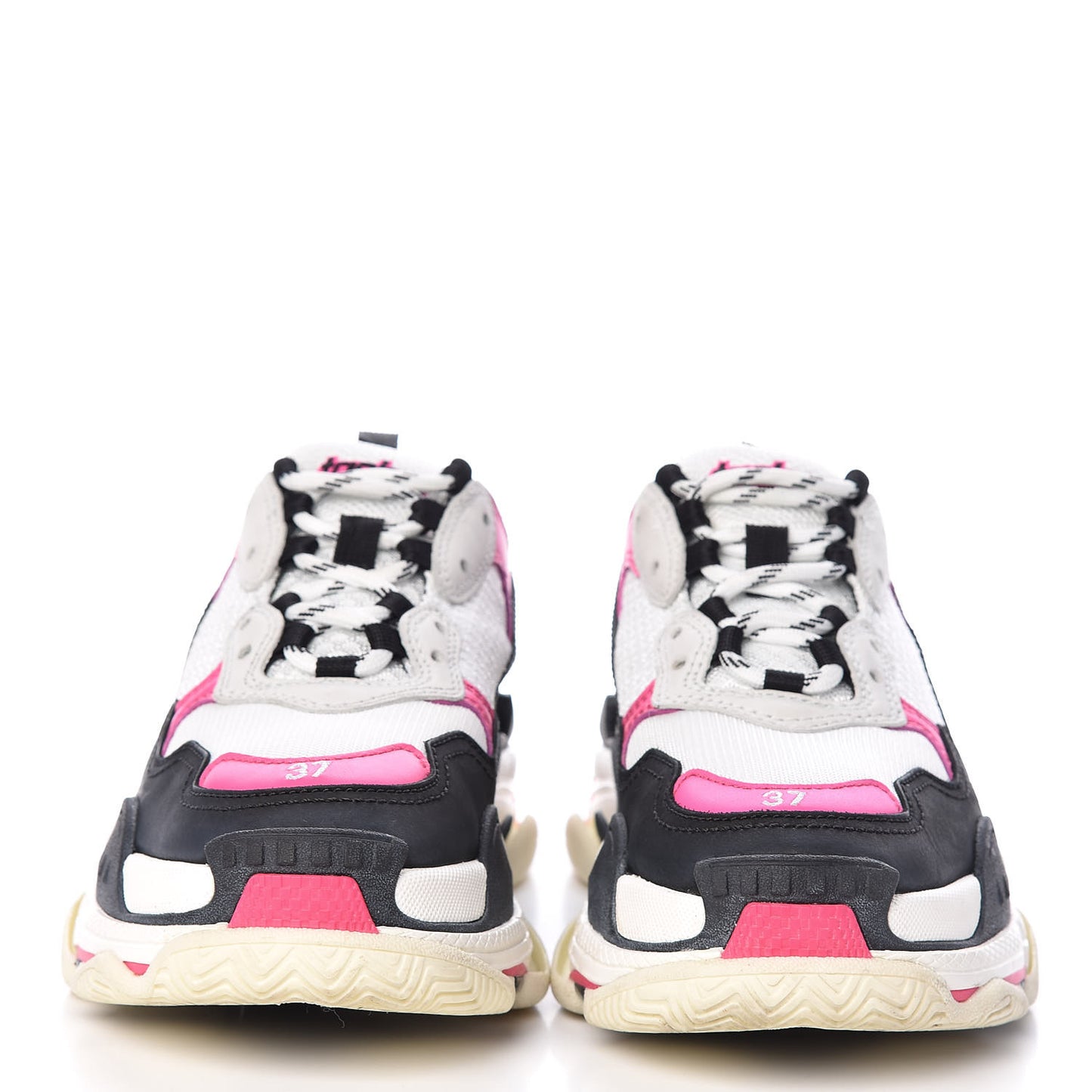 Fabric Mesh Womens Triple S Sneakers 37 Rose Fluo Black White