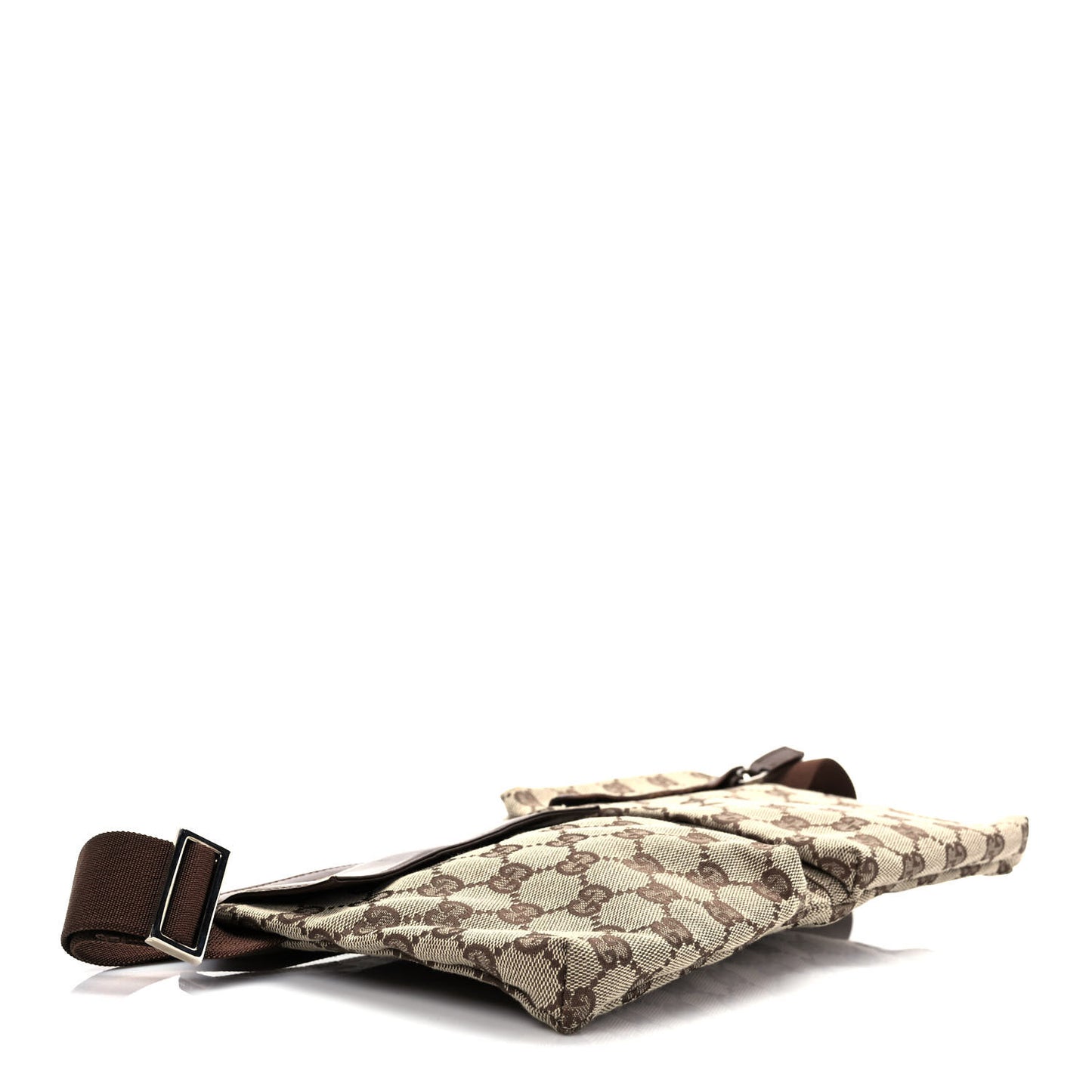 GG Monogram Double Pocket Belt Bag Dark Brown