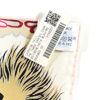 Hermes Silk The Three Graces Zoom Scarf 45 Creme Black Bleu Rogue 3 of 3
