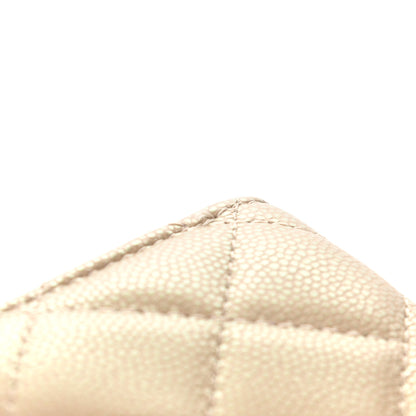 Chanel Iridescent Caviar Quilted Zip Around Coin Purse Beige 8 of 9