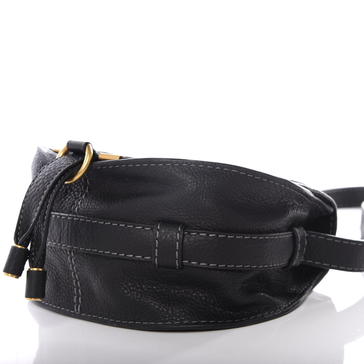 Calfskin Mini Marcie Round Crossbody Bag Black