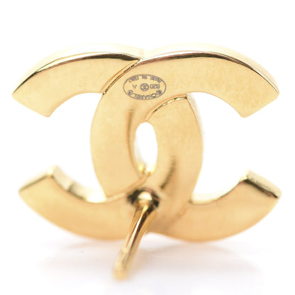 Chanel Metal CC Paris Button Stud Earrings Gold 4 of 5
