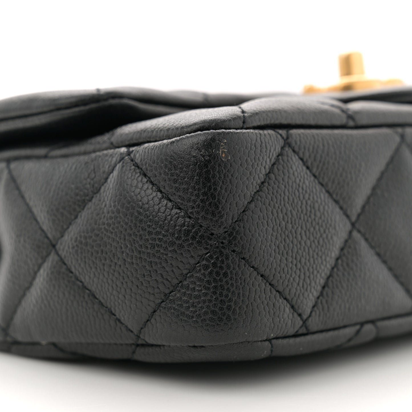 Caviar Quilted Mini Sweetheart Rectangular Flap Black
