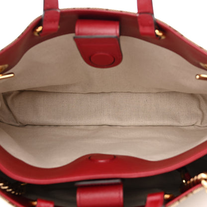 Gucci Monogram New Sakai Calfskin Lux Medium Horsebit 1955 Tote Bag Beige Ebony New Cherry Red 5 of 12