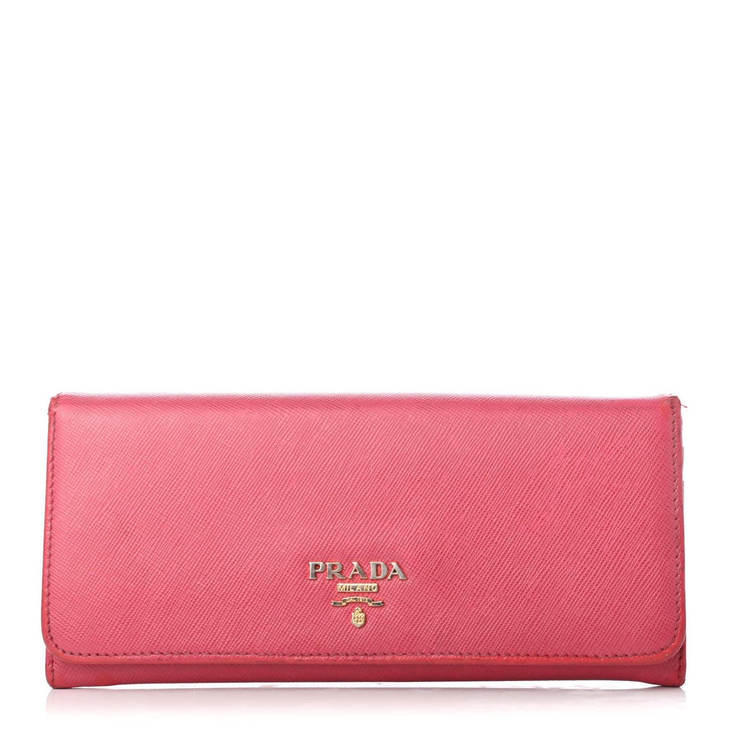 Saffiano Metal Continental Flap Wallet Peonia