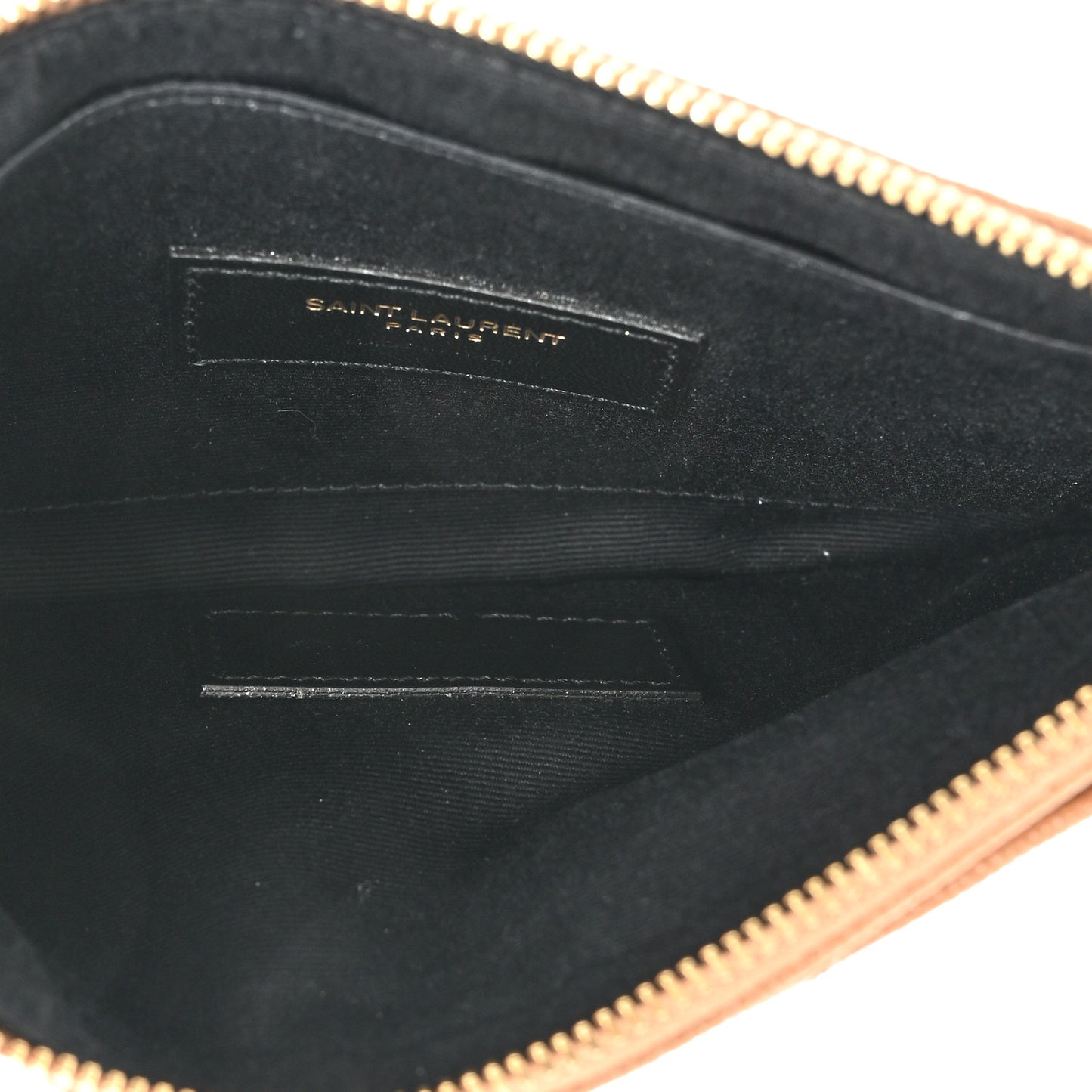 Grain De Poudre Matelasse Chevron Monogram Fragments Zippered Card Case Dune