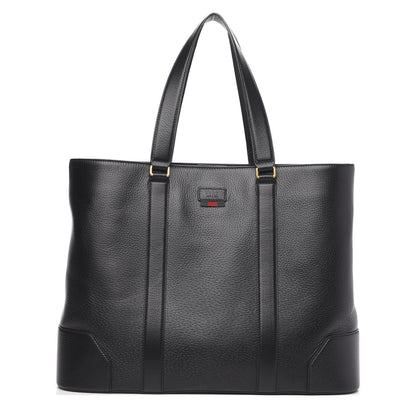 Gucci Textured Dollar Calfskin Web Tote Black 1 of 11