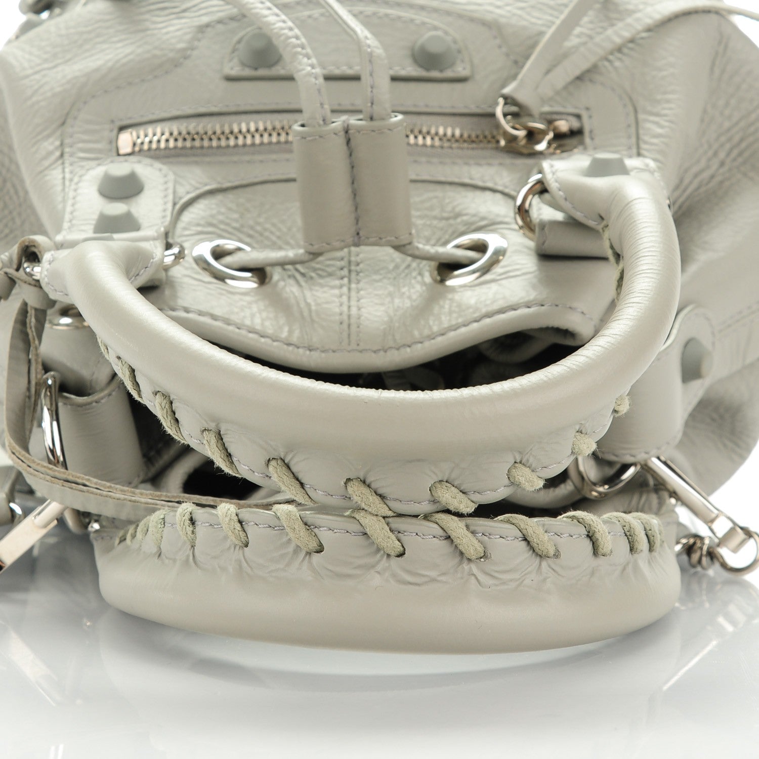 Balenciaga Matte Goatskin Rubber Covered Classic Hardware Mini Pompon Gris Glace 5 of 8