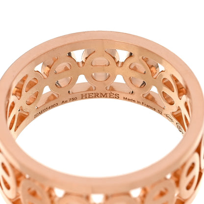 Hermes 18K Rose Gold PM Chaine d'Ancre Divine Ring 52 6 4 of 5