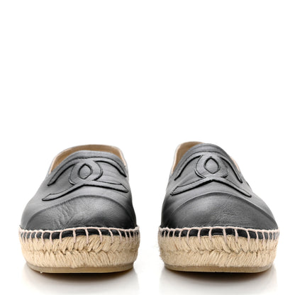 Chanel Lambskin CC Espadrilles 38 Black 2 of 8