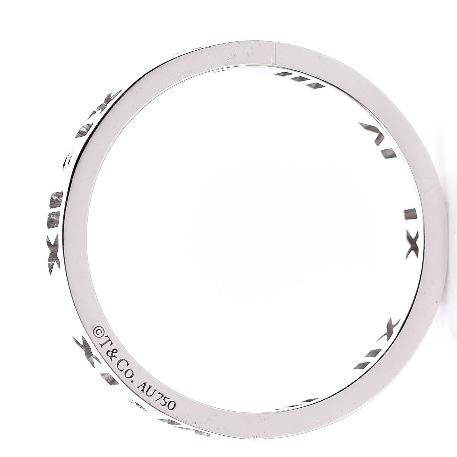 Tiffany 18K White Gold Diamond Atlas Pierced Ring 53 6.25 4 of 5