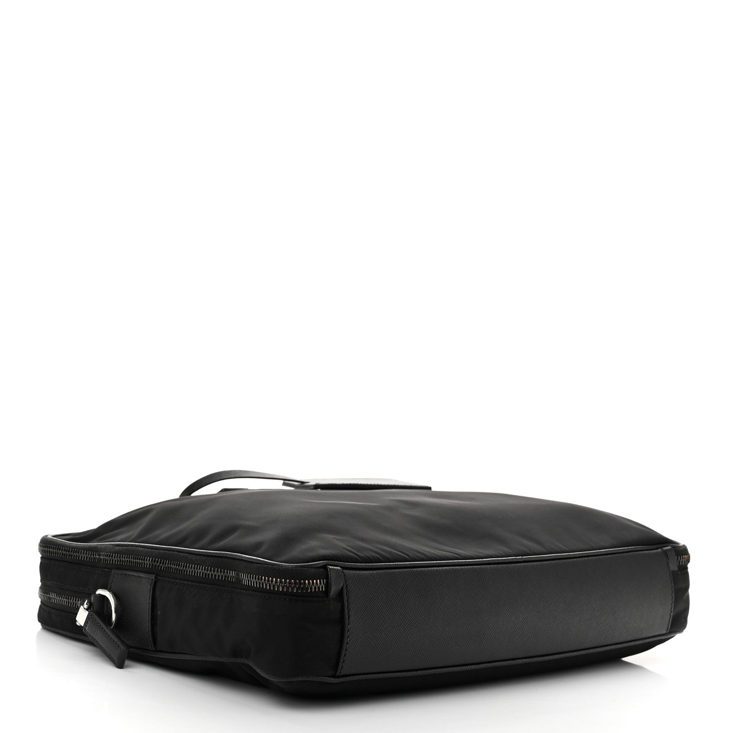 バッグ 736 Prada logo nylon briefcase black Prada Saffiano detailed nylon briefcase - Black | 2VE005064002