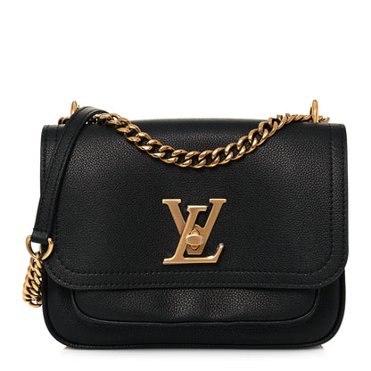 Louis Vuitton Grained Calfskin Lockme Chain Bag PM Black 1 of 11