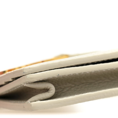 Saint Laurent Grain De Poudre Mixed Matelasse Compact Fold Wallet White 10 of 11