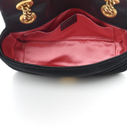 Gucci Velvet Matelasse Mini GG Marmont Shoulder Bag Black 7 of 15