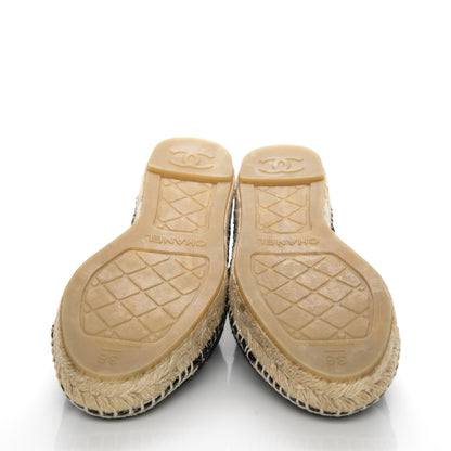 Chanel Fabric Patent Calfskin CC Espadrilles 36 Black 5 of 9