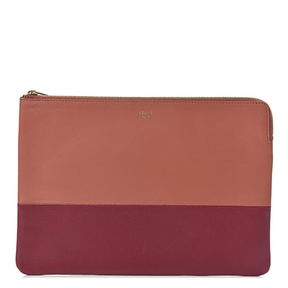 Celine Lambskin Bi-Color Solo Clutch Pouch Terracotta 1 of 12