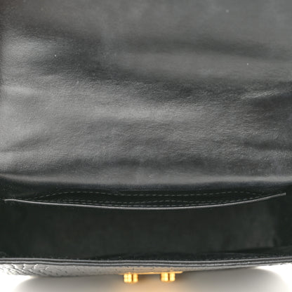 Miu Miu Crocodile Print Calfskin Top Handle Bag Black 5 of 9