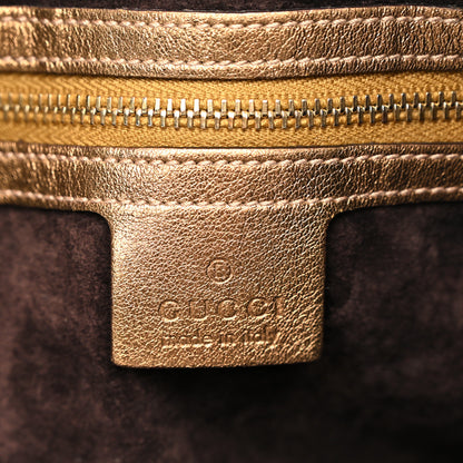 Gucci Metallic Snakeskin Medium Pelham Tote Gold 6 of 13