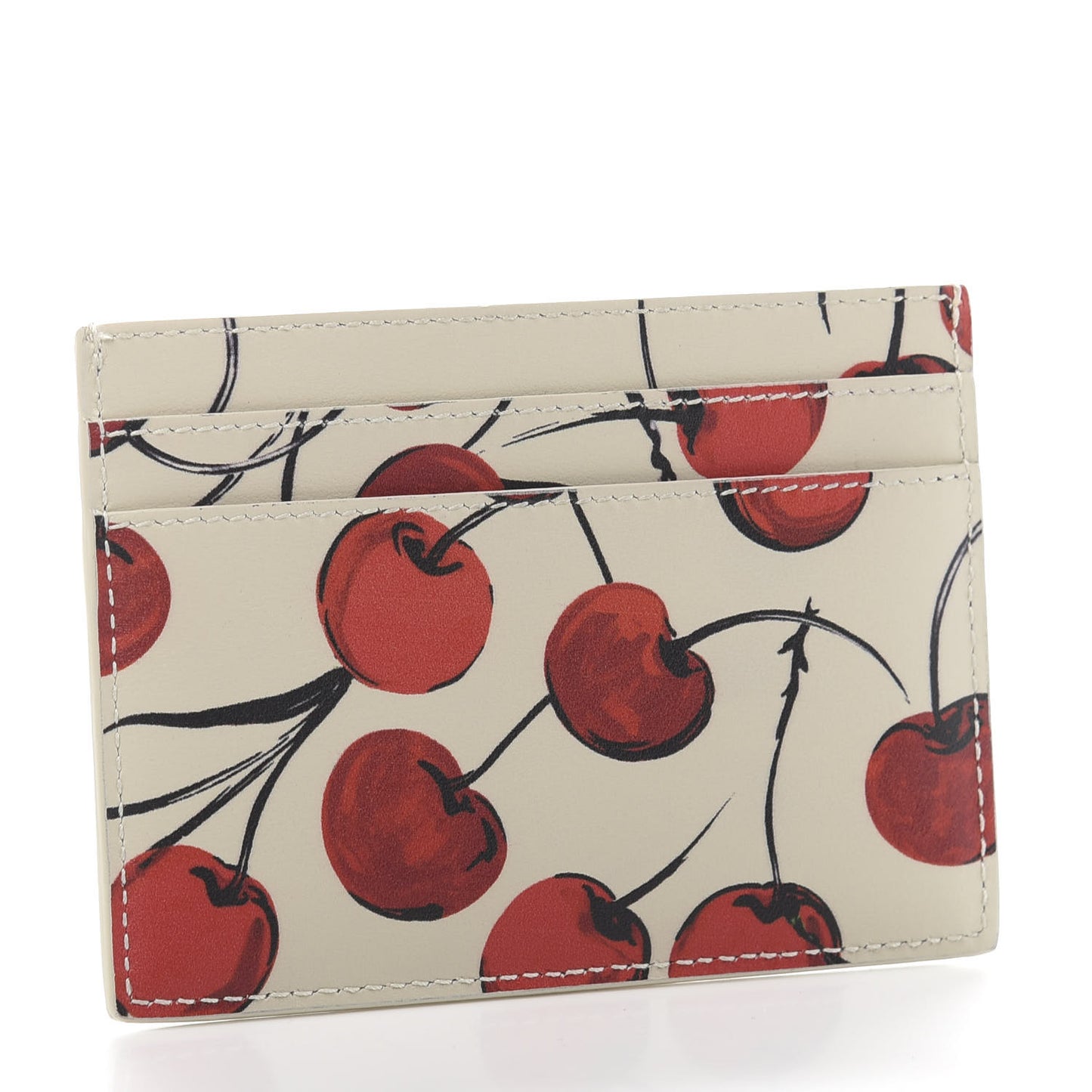 Calfskin Monogram Cherry Credit Card Case