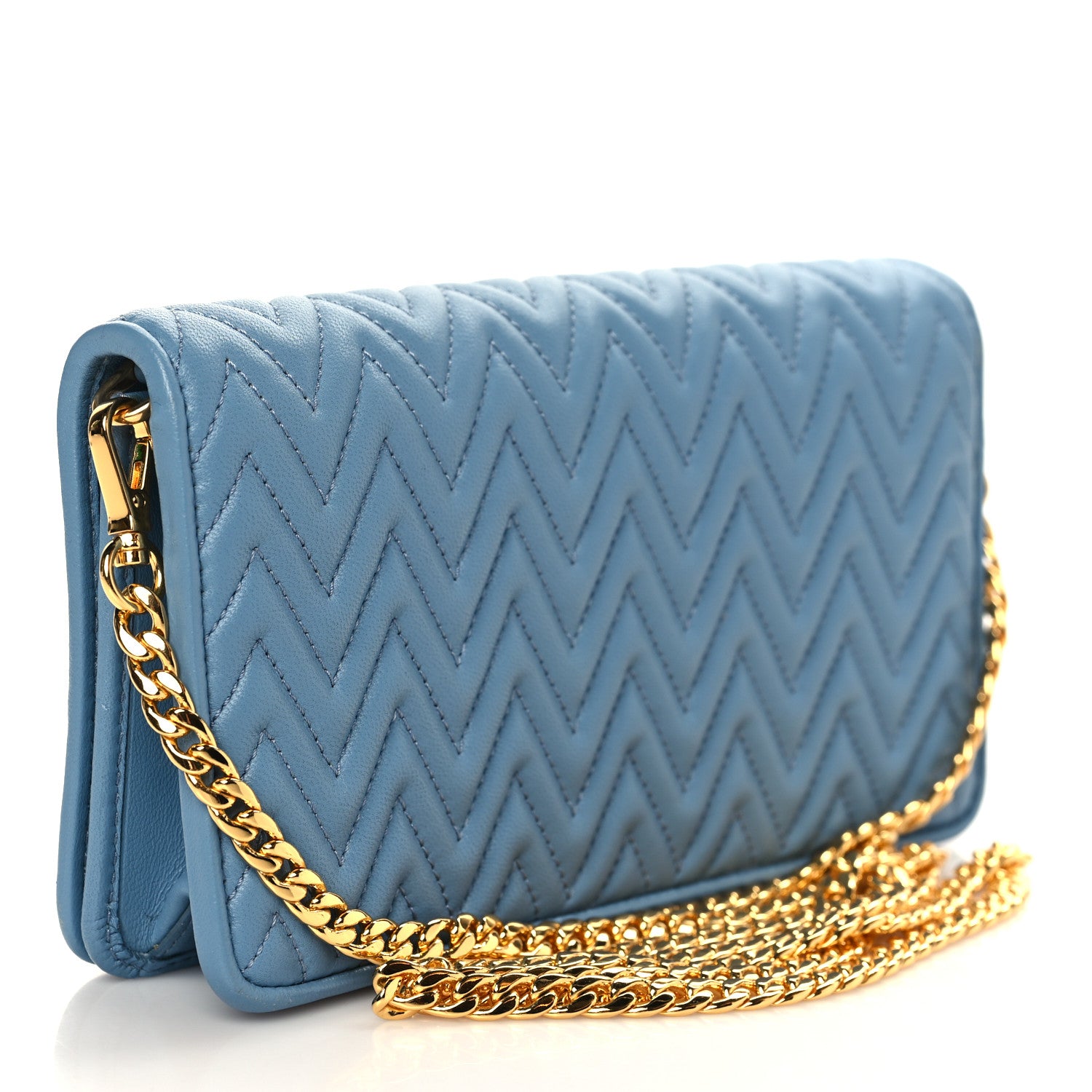 Miu Miu Nappa Matelasse Chain Crossbody Bag Astrale 2 of 7