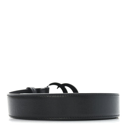 Gucci Azalea Calfskin Enamel Monochrome Double G 30mm Belt 105 42 Black 2 of 4