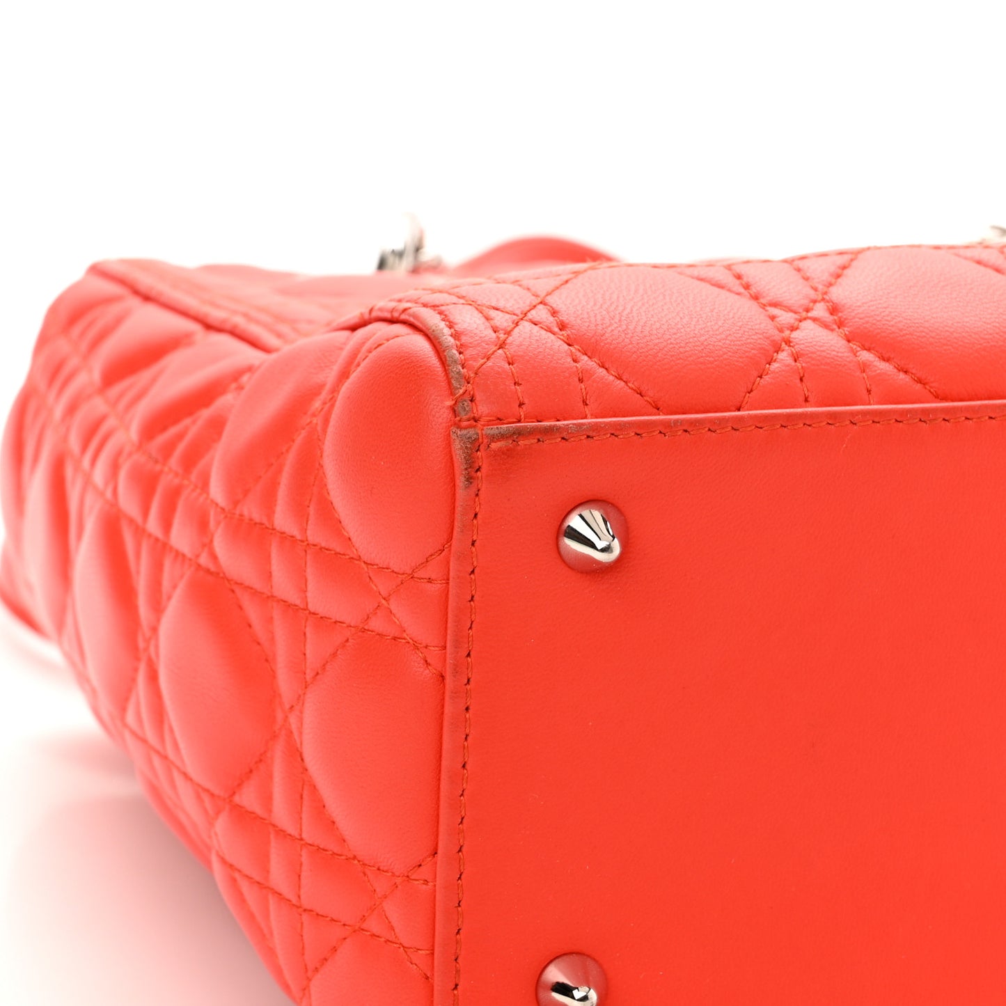 Lambskin Cannage Medium Lady Dior Coral