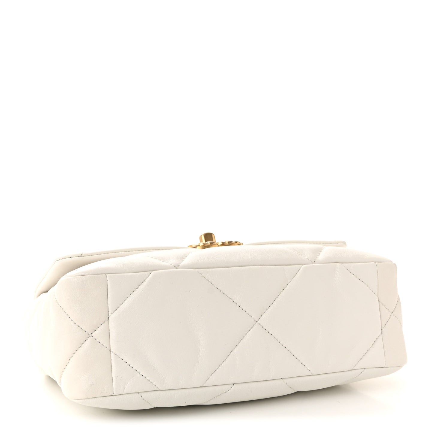 Goatskin Quilted Medium Chanel 19 Flap White