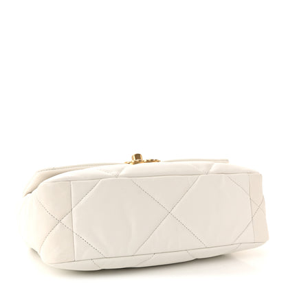 Chanel Goatskin Quilted Medium Chanel 19 Flap White 4 of 10