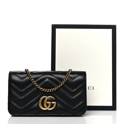 Gucci Calfskin Matelasse GG Marmont Mini Bag Black 10 of 10