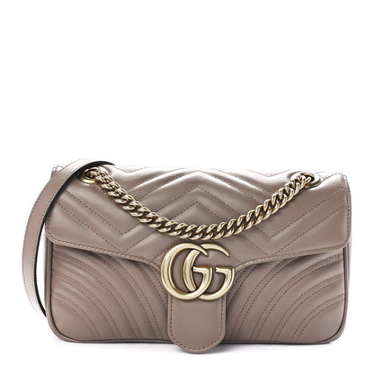 Gucci Calfskin Matelasse Small GG Marmont Shoulder Bag Porcelain Rose 1 of 13