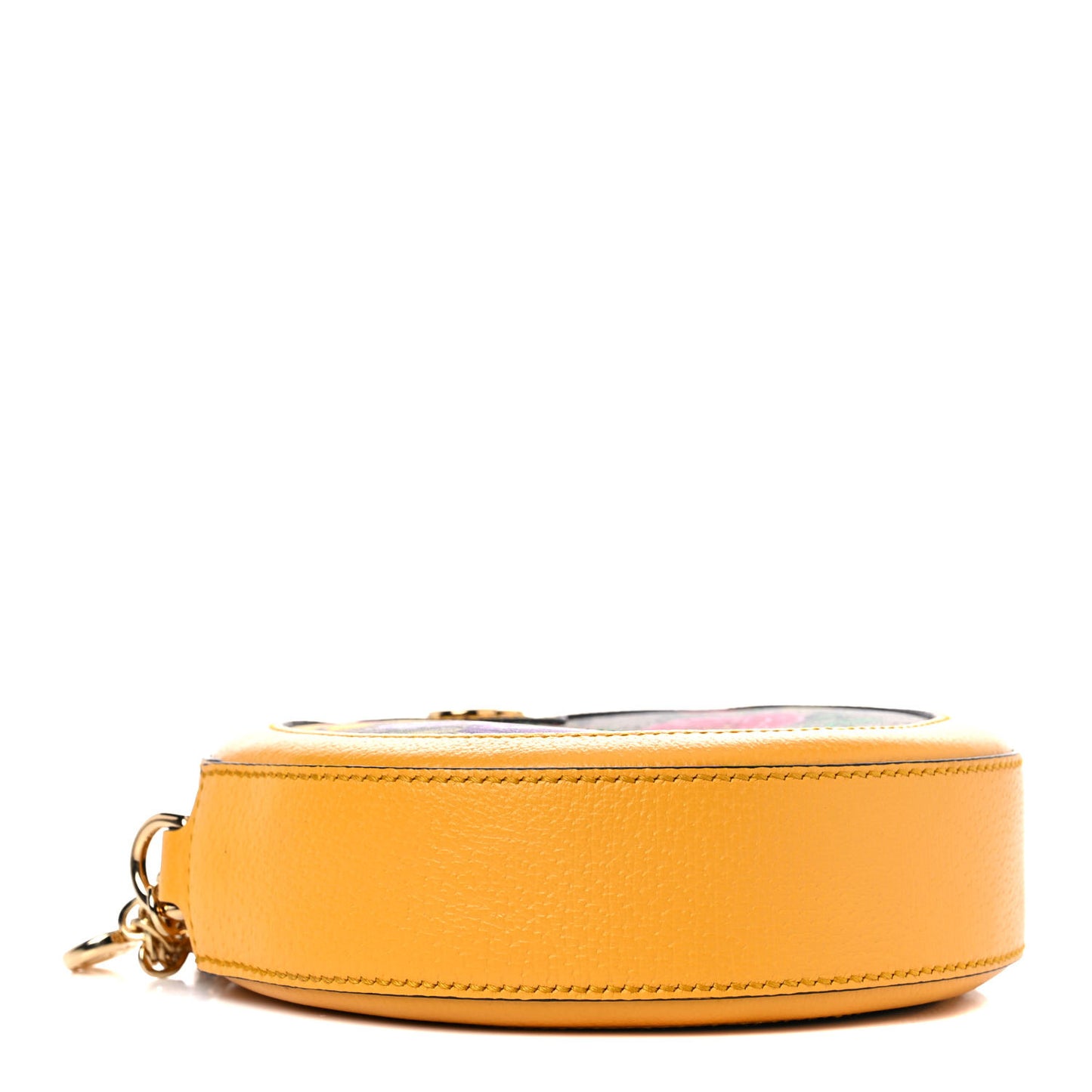 GG Supreme Monogram Flora Web Mini Ophidia Round Shoulder Bag Beige Multicolor Crop