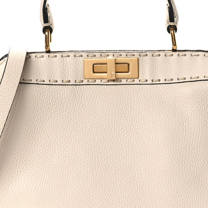 Fendi Vitello Granato Camoscio Selleria Macro Stitchings Medium Peekaboo I SEE U Satchel Camelia 8 of 11